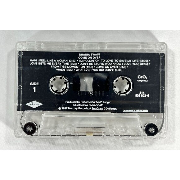 Come on Over by Shania Twain Vintage Cassette Tape Nov-1997 Mercury Tested - Picture 7 of 10